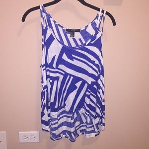 Stripped high/low tank top